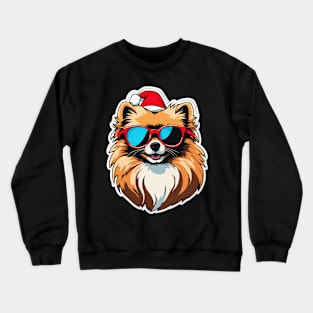 Pomeranian Christmas Drawing Crewneck Sweatshirt